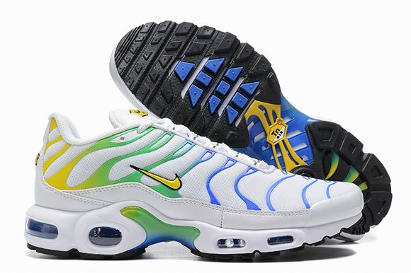 Cheap Nike Air Max Plus White Blue Green Yellow TN Men's Shoes-139 - Click Image to Close